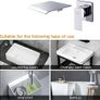 Wall Mounted Basin Taps Brass Waterfall Bathroom Faucet with 20cm Wide Spout Image 4