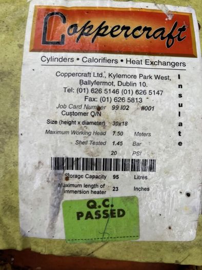 CopperCraft copper cylinder immersion tank