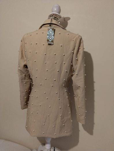 Boohoo Petite Pearl Detail Blazer Dress New With Tags