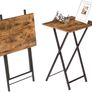 Set of 2 Side Tables, Folding Tray Tables, Serving Tables, Snack Tables, Industrial Style, Coffee Tables, TV Trays for Small Spaces, Easy to Assemble, Sturdy Image 2