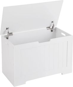 Toy box chest bench storage space seat chest bench storage chest with large capacity white, wood, 76 x 48 x 40 cm (W x H x D)