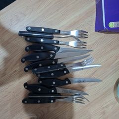 Steak forks and knives