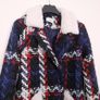 Savida Navy Blue Red Tweed Plaid Coat White Sherpa Trim 8UK/36EU Image 3