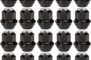 20pcs M12x1.5 One-Piece Tapered Seat Alloy Wheel Nuts with 19 Hex, Compatible with Most Ford Focus Fiesta Fusion Escort Mondeo Kuga C-max, Closed End Lug Nuts (Black)