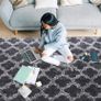 Luxury Velvet Shag Area Rug Modern Indoor Plush Fluffy Rugs, Extra Soft and Comfy Carpet, Geometric Moroccan Rugs for Bedroom Living Room Girls Kids Nursery, 5x8 Feet Dark Grey/White MULTIPLE COLOURS AVAILABLE (FREE POSTAGE) Image 4