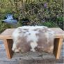 New Super Soft Genuine Natural Mocha & Cream Spotted Sheepskin Rug Image 5