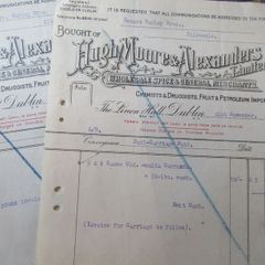 Hugh Moore & Alexanders Dublin Receipt