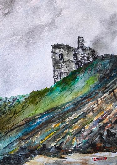 ballybunion Castle watercolour