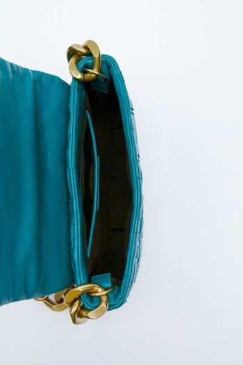 Zara Leather Shoulder Bag With Chain