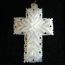 Vintage Dainty Round Star Carved White Mother of Pearl MOP Shell Pendant Image 3