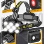 FREE SHIPPING Head Torch Rechargeable, 10 LED 10 Modes Head Torch USB Rechargeable Super Bright 22000 Lumens Waterproof IPX4 Headlamp Hands Free Running Head Torch for Fishing Walking Cycling Camping Image 2