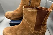 Womens Timberland EK Dark Brown Leather Zip Up Casual Chelsea Boots UK 4.5