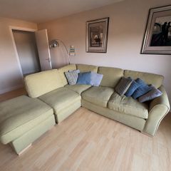 L Shaped Green Sofa