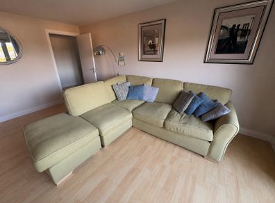 L Shaped Green Sofa