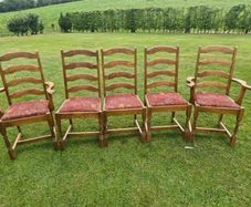 5 Solid Oak Chairs
