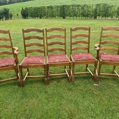 5 Solid Oak Chairs