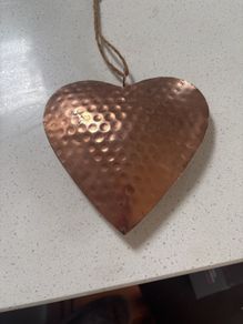 Copper Coated Heart Shaped Hanging Ornament