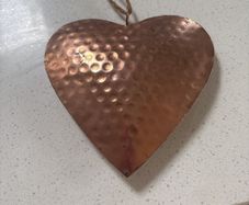 Copper Coated Heart Shaped Hanging Ornament