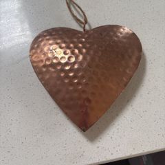 Copper Coated Heart Shaped Hanging Ornament