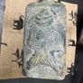 Vintage Fish-Design Pottery Bottle Vase Rustic Green Finish Image 2