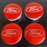 4 x Red Ford Centre Caps - FREE POST Image 2