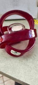 Newgrange Living  Red Art Glass Infinity Knot Tealight Candle Holder Hand Blown Twisted Abstract Sculpture Decor