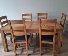 solid oak extendable dining table
