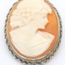 Vintage Signed Sterling Silver Lady Cameo Brooch Image 2