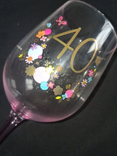 40th Birthday Wine Glass