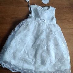 Baby Girl Christening Dress and Hat 6-months