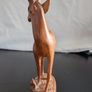 African Wooden Gazelle Antelope Calf Hand Carved Safari Sculpture Image 3