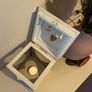 Upcycled Rustic Heart Lantern White Farmhouse Candle Lantern Wedding Decor Memorial Gift Image 4