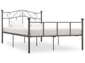 Bed Frame Grey Metal 160x200 cm