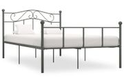 Bed Frame Grey Metal 160x200 cm