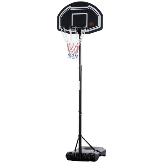 Adjustable Basketball Hoop and Stand, with Wheels and Weight Base Black