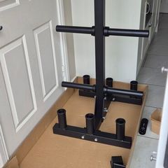 brand new olympic bar and plate storage rack
