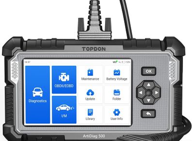 TOPDON OBD2 Scanner ArtiDiag500, Engine Transmission ABS SRS Diagnostic Tool, SAS Calibration/Throttle Reset/Oil Reset, AutoVIN, Car Battery Voltage Test, Wi-Fi Free Update