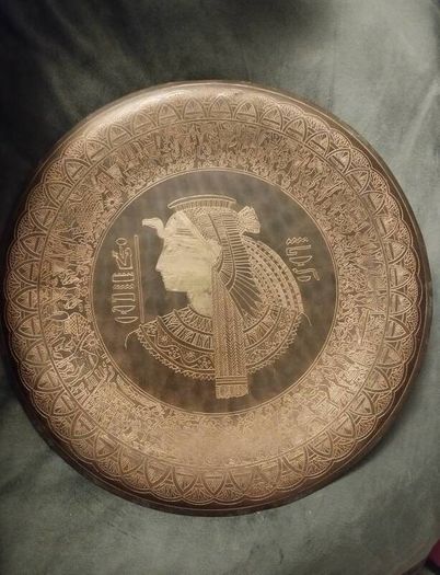 2 Vintage Egyptian Brass Wall Plates
