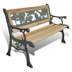 Garden Bench | Bronze and Wood | Wood and Iron | 84 cm