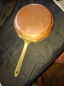 Long Handle Antique Copper and Brass Pan, Postage Available or Collection