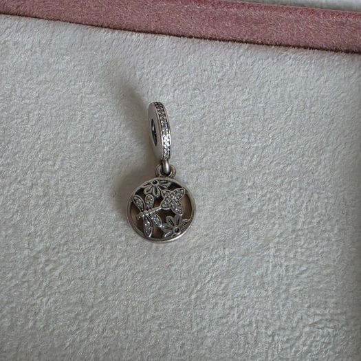 Pandora springtime  butterfly dangle charm very good condition hallmarked