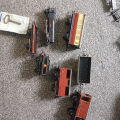 vintage train set. 1950 Hornby with extra tracks.