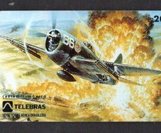 1995 Brasil (Sistema Telebras 00) 20 unit P-47 Thunderbolt - L1-04-04/95 - Blue Logo Phone Card