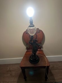 Vintage Spelter Soldier Lamp