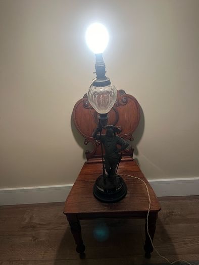Vintage Spelter Soldier Lamp