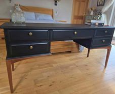 Refinished Mid century Stag Mahogany Desk / Dressing Table