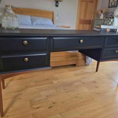 Refinished Mid century Stag Mahogany Desk / Dressing Table