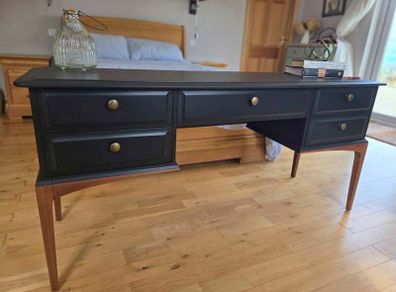 Refinished Mid century Stag Mahogany Desk / Dressing Table