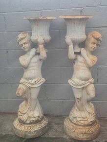 cast iron antique garden cherubs