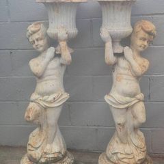 cast iron antique garden cherubs